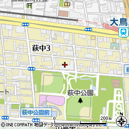 東京都大田区萩中3丁目17周辺の地図