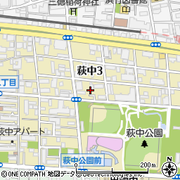 東京都大田区萩中3丁目16周辺の地図