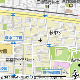 東京都大田区萩中3丁目15周辺の地図