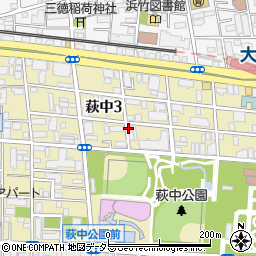 東京都大田区萩中3丁目周辺の地図
