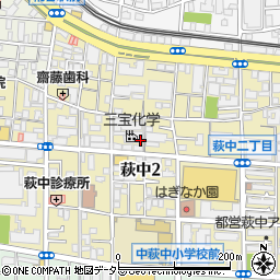 東京都大田区萩中2丁目周辺の地図