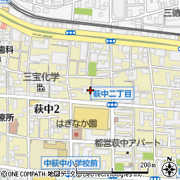 東京都大田区萩中2丁目5周辺の地図