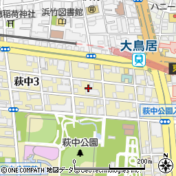 東京都大田区萩中3丁目10周辺の地図