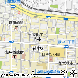 東京都大田区萩中2丁目6周辺の地図