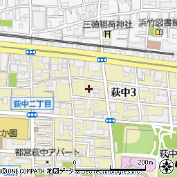 東京都大田区萩中3丁目13周辺の地図