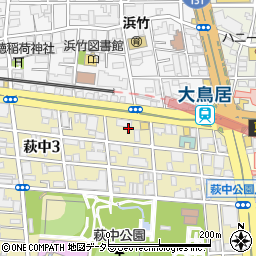 東京都大田区萩中3丁目5周辺の地図