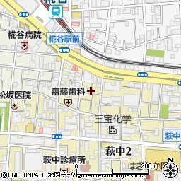 東京都大田区萩中2丁目2周辺の地図