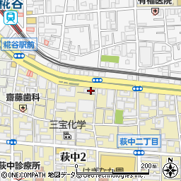ファミリーマート萩中環八通り店周辺の地図