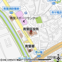 横浜市青葉区役所周辺の地図