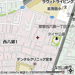 東京都大田区西六郷1丁目周辺の地図
