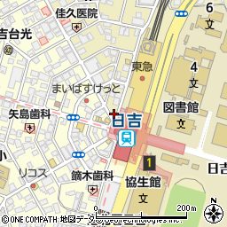 アフラックよくわかるほけん案内　日吉駅前店周辺の地図
