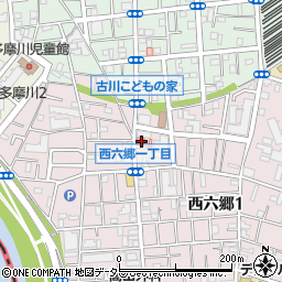 大田西六郷郵便局周辺の地図