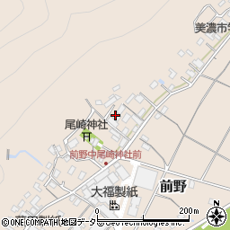 岐阜県美濃市前野周辺の地図