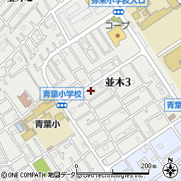 神奈川県相模原市中央区並木3丁目11-14周辺の地図
