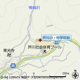 笛吹市立芦川小学校周辺の地図