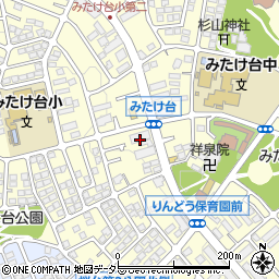 神奈川県横浜市青葉区みたけ台15-23周辺の地図