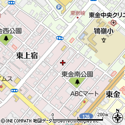 千葉県東金市東上宿周辺の地図