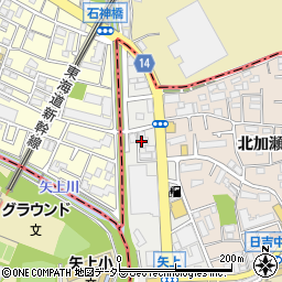 神奈川県川崎市幸区矢上3周辺の地図