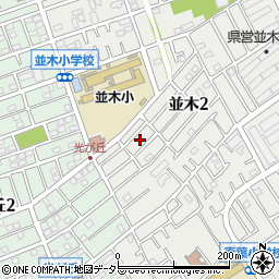神奈川県相模原市中央区並木2丁目9周辺の地図