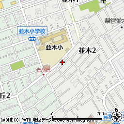 神奈川県相模原市中央区並木2丁目8周辺の地図
