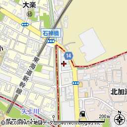 神奈川県川崎市幸区矢上1-14周辺の地図