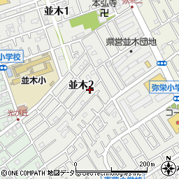 神奈川県相模原市中央区並木2丁目3周辺の地図
