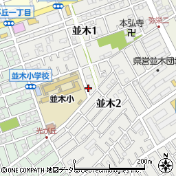 神奈川県相模原市中央区並木2丁目15周辺の地図
