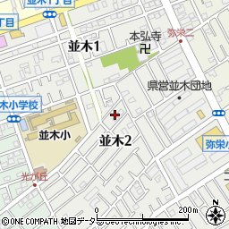 神奈川県相模原市中央区並木2丁目14周辺の地図