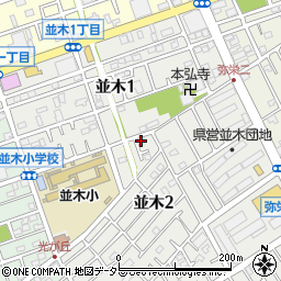 神奈川県相模原市中央区並木2丁目15-26周辺の地図