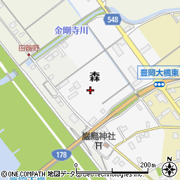 兵庫県豊岡市森周辺の地図