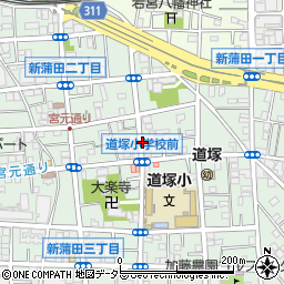 東京都大田区新蒲田2丁目周辺の地図