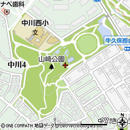横浜市役所　環境創造局山崎公園プール周辺の地図