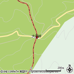 大平峠（木曽峠）周辺の地図