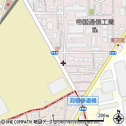 神奈川県川崎市中原区苅宿47-37周辺の地図