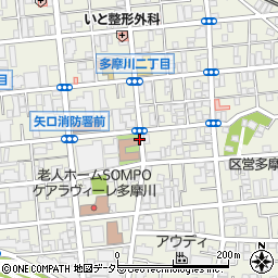 東京都大田区多摩川周辺の地図