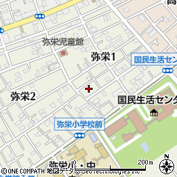 神奈川県相模原市中央区弥栄1丁目13周辺の地図