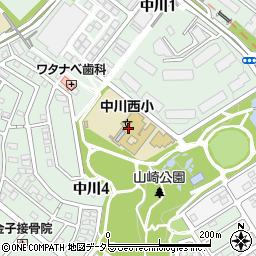 横浜市立中川西小学校周辺の地図