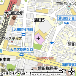 大田区民ホール・アプリコ　展示室周辺の地図