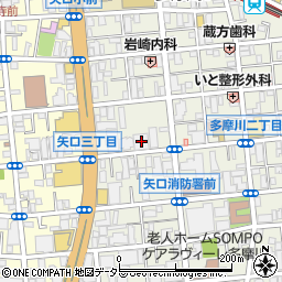 東京都大田区多摩川1丁目36-17周辺の地図