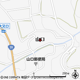 岐阜県中津川市山口周辺の地図