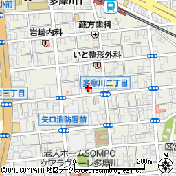東京都大田区多摩川1丁目34-15周辺の地図