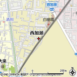 神奈川県川崎市中原区西加瀬周辺の地図