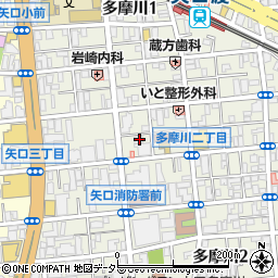 東京都大田区多摩川1丁目34-17周辺の地図