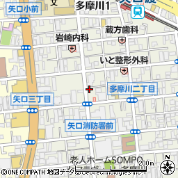 東京都大田区多摩川1丁目34-1周辺の地図