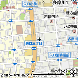 東京都大田区多摩川1丁目36-27周辺の地図