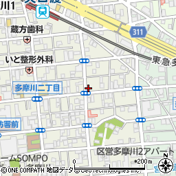 東京都大田区多摩川1丁目31-14周辺の地図