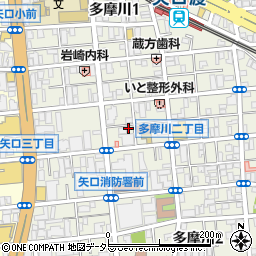 東京都大田区多摩川1丁目34-3周辺の地図