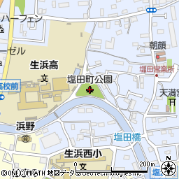 塩田町公園トイレ周辺の地図