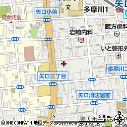 東京都大田区多摩川1丁目36-2周辺の地図