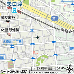 東京都大田区多摩川1丁目31周辺の地図